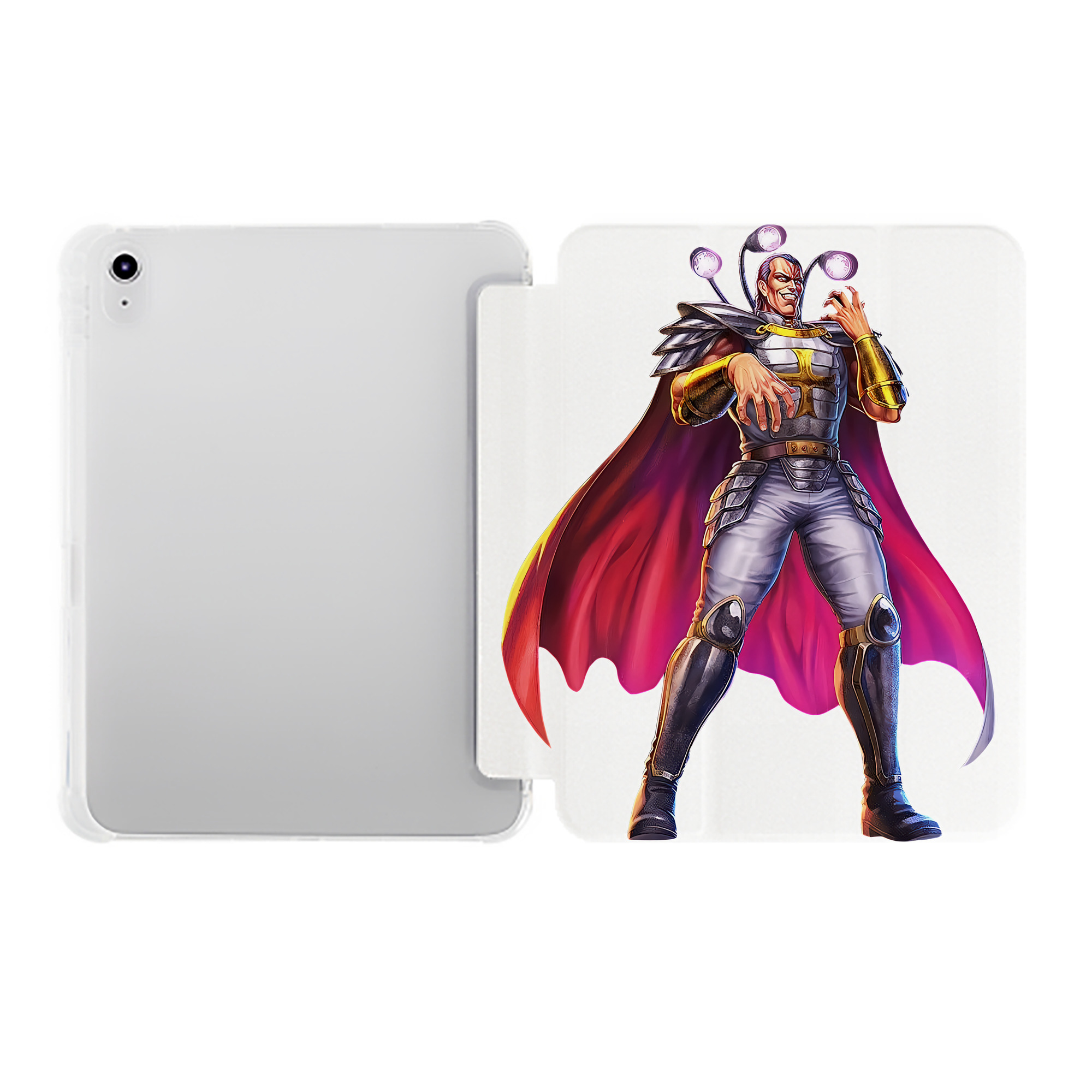 （画像用） 北斗の拳 Fist of the North Star IPad ケース ペン収納付き 三つ折りスタンド PUレザー×シリコン 対応機種9.5/10.5/10.9インチ